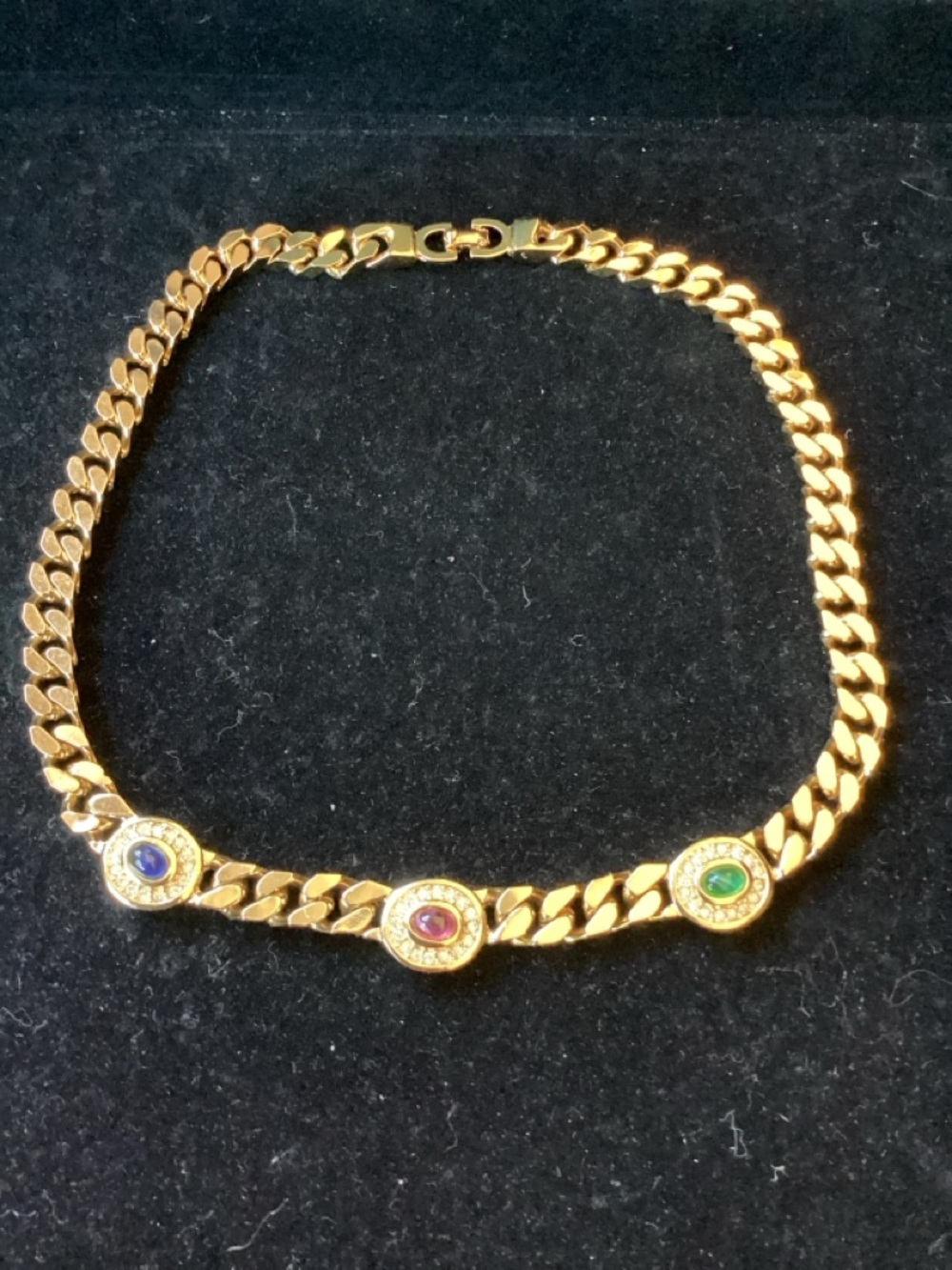 Vintage 70’s Christian Dior Multi-Cabochon Necklacd